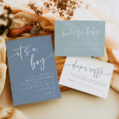 Moderne Blue Baby Dusche Einladung ein Junge