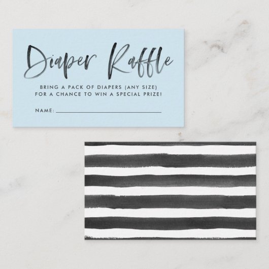 Moderne Blue Baby Dusche Windeln Raffle Tickets Begleitkarte (Vorne/Hinten)