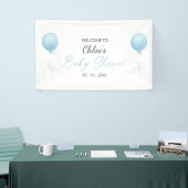 Moderne Blue Balloon Baby Dusche Banner (Messeveranstaltung)