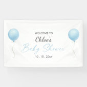 Moderne Blue Balloon Baby Dusche Banner (Horizontal)