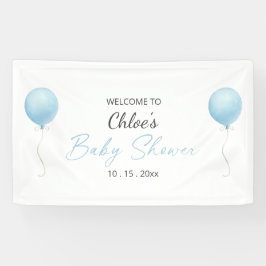 Moderne Blue Balloon Baby Dusche Banner