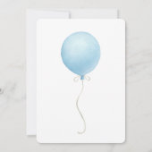 Moderne Blue Balloon Baby Dusche Einladung (Rückseite)