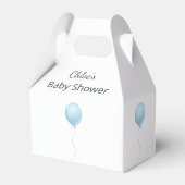 Moderne Blue Balloon Baby Dusche Geschenkschachtel (Rückseite)
