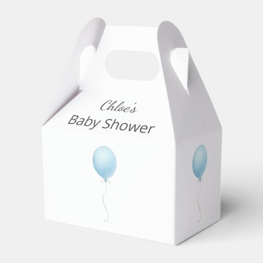 Moderne Blue Balloon Baby Dusche Geschenkschachtel (Vorderseite)
