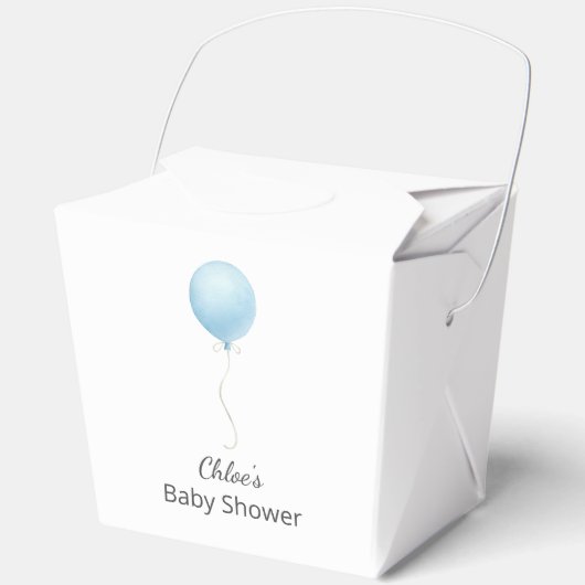 Moderne Blue Balloon Baby Dusche Geschenkschachtel (Vorderseite)