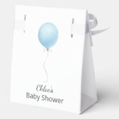 Moderne Blue Balloon Baby Dusche Geschenkschachtel (Rückseite)