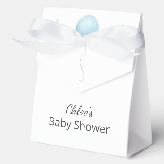 Moderne Blue Balloon Baby Dusche Geschenkschachtel (Vorderseite)