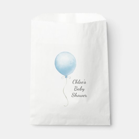 Moderne Blue Balloon Baby Dusche Geschenktütchen (Vorderseite)