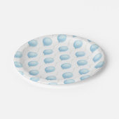Moderne Blue Balloon Baby Dusche Pappteller (Schrägansicht)