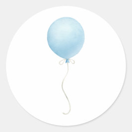 Moderne Blue Balloon Baby Dusche Runder Aufkleber