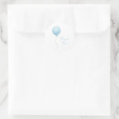 Moderne Blue Balloon Baby Dusche Runder Aufkleber (Tasche)