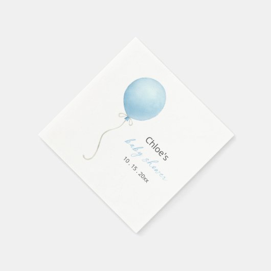 Moderne Blue Balloon Baby Dusche Serviette (Ecke)