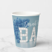 Moderne Blue Balloons Boy Baby Dusche Papiertücher Pappbecher (Vorderseite)