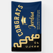 Moderne Blue Black Abschluss Class 2025 Party Banner (Vertikal)