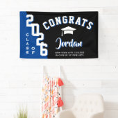Moderne Blue Black Abschluss Class 2025 Party Banner (Insitu)