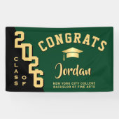 Moderne Blue Black Abschluss Class 2025 Party Banner (Horizontal)