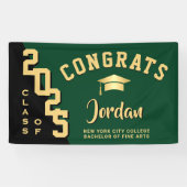 Moderne Blue Black Abschluss Class 2025 Party Banner (Horizontal)