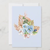 Moderne Blue Boho Arch Pampass Grass Floral Weddin Einladung (Rückseite)