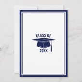 Moderne Blue Border Graduation Party Einladung (Rückseite)