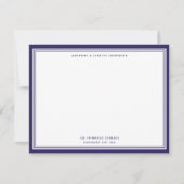 Moderne Blue Border Name & Address Note Card Mitteilungskarte (Vorderseite)