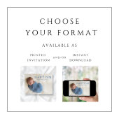 Moderne Blue Boy Foto Taufe Einladung