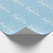 Moderne Blue Boy-Taufe Geschenkpapier (Ecke)