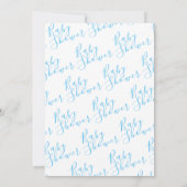 Moderne Blue Boys Baby Dusche Einladung (Rückseite)