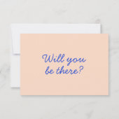 Moderne Blue Bright QR Code Retro Fun Wedding RSVP Karte (Rückseite)