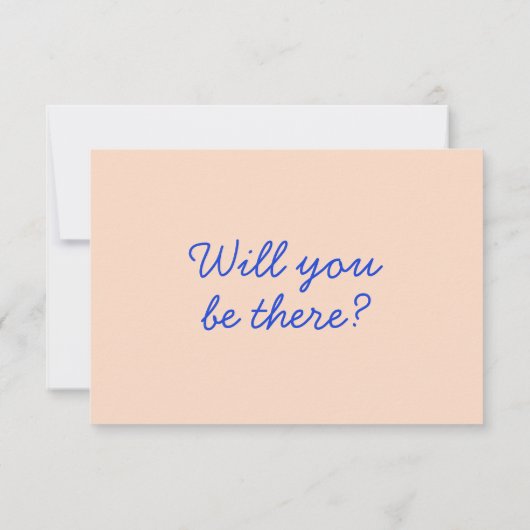 Moderne Blue Bright QR Code Retro Fun Wedding RSVP Karte (Rückseite)