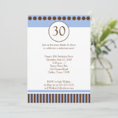 Moderne Blue & Brown 12x18 Birthday Einladung (Stehend Vorderseite)