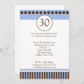 Moderne Blue & Brown 12x18 Birthday Einladung (Vorne/Hinten)