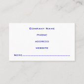 Moderne Blue Business Card Visitenkarte (Rückseite)