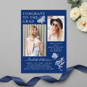 Moderne Blue Butterfly Foto Graduation Party Acryleinladungen