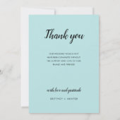 Moderne Blue Calligraphy 9 Foto Collage Dankeskarte (Rückseite)