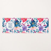 Moderne Blue Calligraphy Script-Initialen der Mari Yogamatte (Vorderseite (Horizontal))