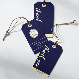 Moderne Blue Clothing Labels Editable Retail Tags Geschenkanhänger
