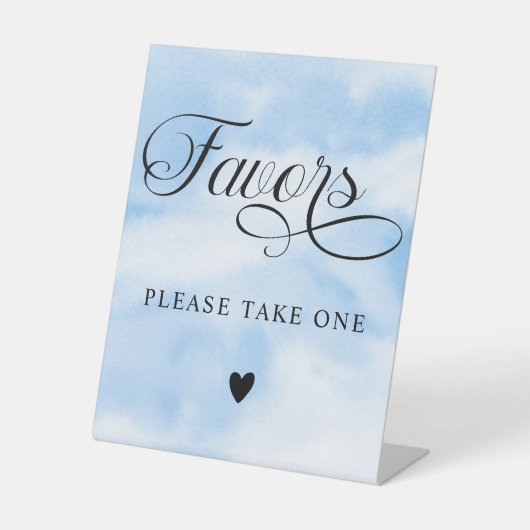 Moderne Blue Cloud Nine Baby Dusche Favorit Schild (Vorderseite)