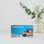 Moderne Blue Curve Ambulance Service Business Card Visitenkarte (Stehend Vorderseite)
