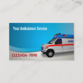 Moderne Blue Curve Ambulance Service Business Card Visitenkarte (Vorderseite)
