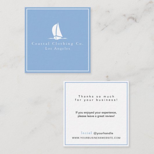Moderne Blue Eleganboat Coast Company Note Card Mitteilungskarte (Vorne/Hinten)