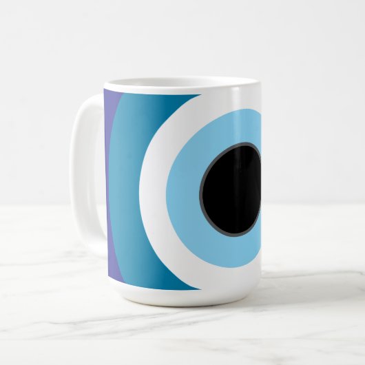 Moderne Blue Evil Eye Tasse (Vorderseite Links)