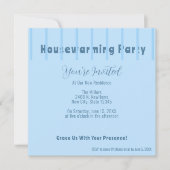 Moderne Blue Fence Housewarming Party Einladung (Vorderseite)