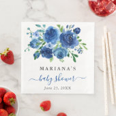 Moderne Blue Floral Boy Baby Dusche Serviette (Beispiel)