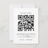 Moderne Blue Floral QR Code Wedding RSVP Card Karte (Rückseite)