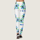 Moderne Blue Floral Sportswear Leggings (Rückseite)