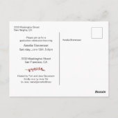 Moderne Blue Foto Graduation Party Postkarte (Rückseite)