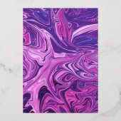 Moderne Blue Galaxy Abstrakt Stylish Wedding Gold Folieneinladung (Rückseite)