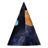 Moderne Blue Galaxy Planets Space Partyhütchen (Rückseite)