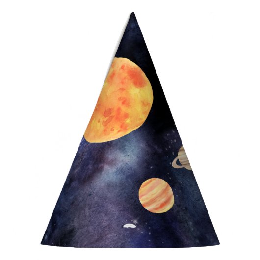 Moderne Blue Galaxy Planets Space Partyhütchen (Links)