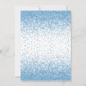 Moderne Blue Glitzer Boys Baby Dusche Einladung (Rückseite)